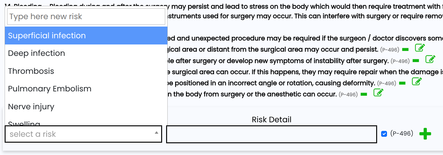 Procedure-Specific Risks and Benefits - Automatically Organised